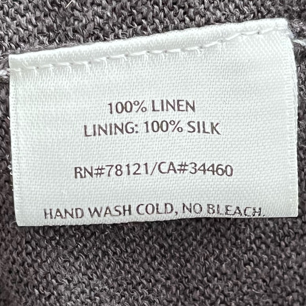 Eileen Fisher 100% Linen Sleeveless Tank Dress Charcoal Lace Strap Minimalist XS - Picture 13 of 15